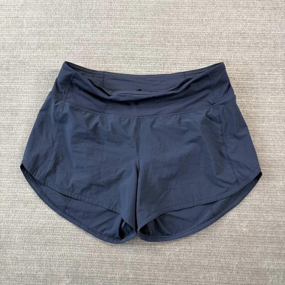 Lululemon Speed Up Shorts Womens 6 Navy Blue Run Yoga Gym Sports 4" Inseam Lined